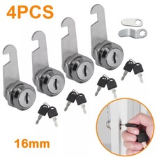 4Pcs 16mm Keyed Cylinder Cam Locks Tool Box File Cabinet Desk Drawer with 8 Keys