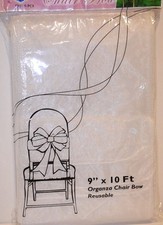 6 Chair Cover Sash Bow Wedding Party Decoration Banquet Decor Organza WHite NEW