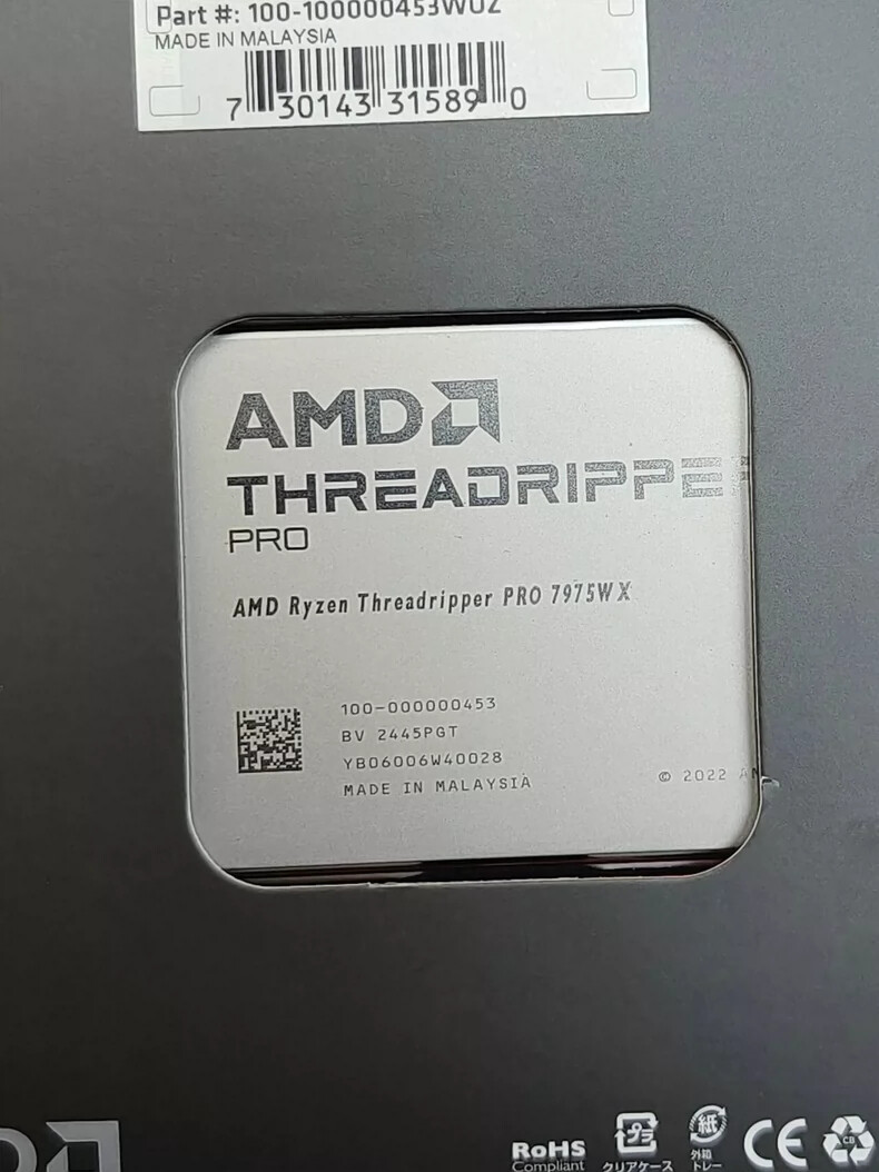 AMD Ryzen Threadripper PRO 7975WX CPU 32C 64T 100-000000453