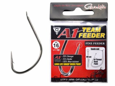 Gamakatsu A1 Team Feeder Fine Feeder NS Black #10 - #14 15pieces Barbed Hooks