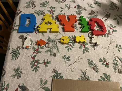 Wood DAVID Puzzle, Cute Bright Colors Fun Preowned Super Priced - Picture 3 of 3