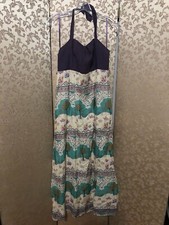 Anthropologie Maeve Purple Skoura Idyll Tree Maxi Halter Dress Size 6