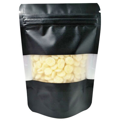 Black Stand-Up Zip Seal Bag w/ Tear Notches for Animal Cracker Products 12x20cm