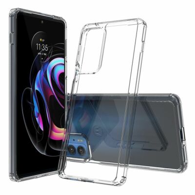 Hülle für Motorola Edge 20 Pro Handyhülle Silikon Cover Case Bumper Hybrid klar