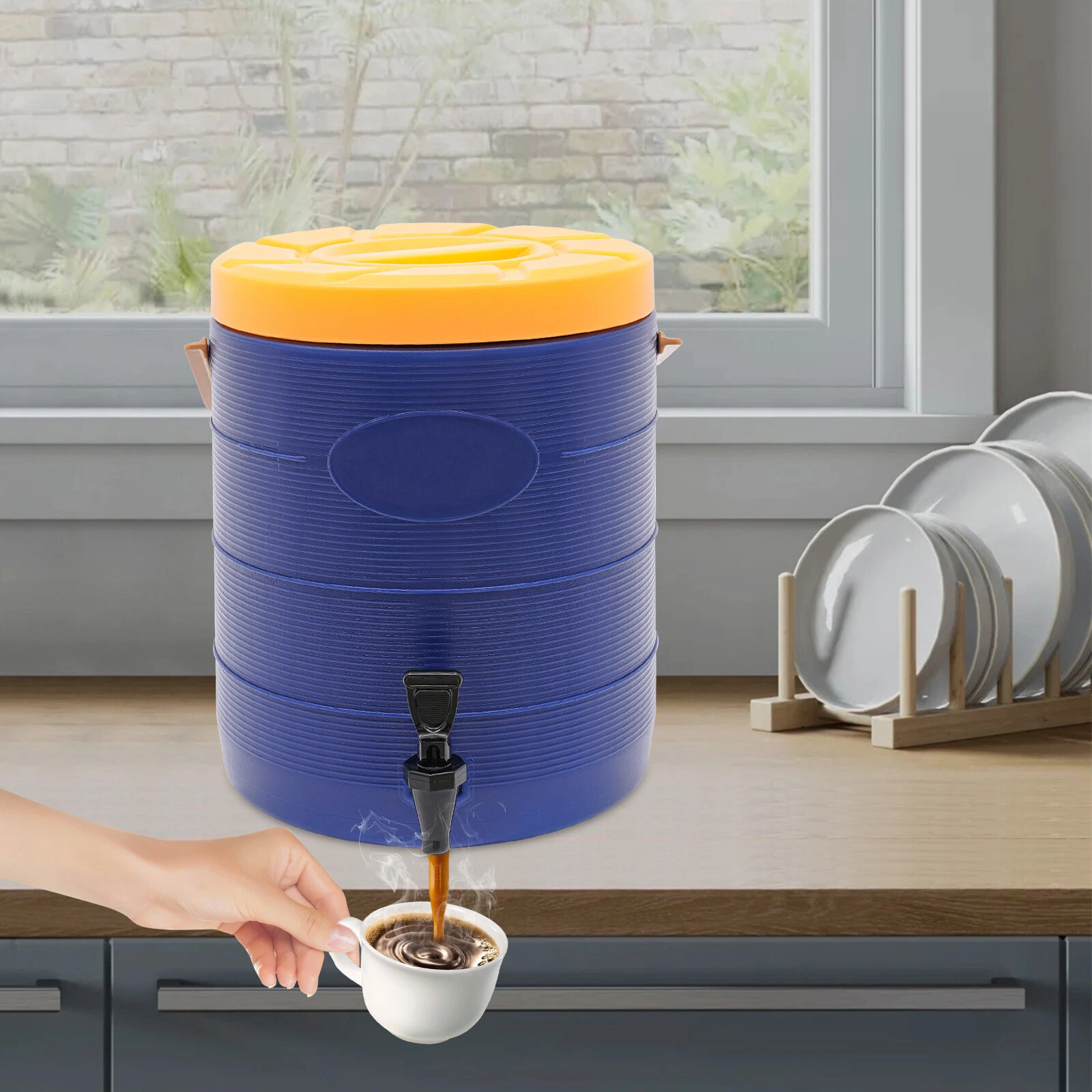 Insulated Hot and Cold Beverage Dispenser Server 6.6gal Stainless with Faucet US