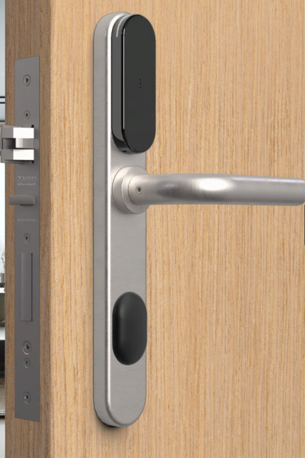 Serrure électronique de luxe Tesa Assa Abloy Hôtel I-Max en acier inox