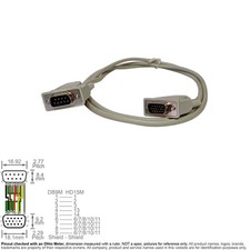 Cable Video Multisync Monitor D-Sub DB DB9 9-Pin VGA HD HD15 15-Pin Male 6FT