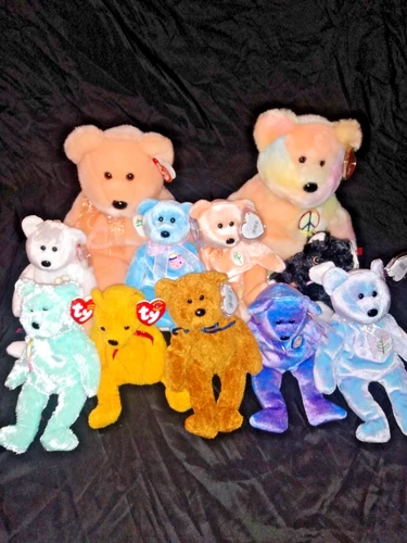 LOT 11 ASSORTED VINTAGE BEANIE BABIES BEANIE BUDDIES 1999-2002