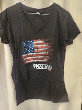 District TriBlend Matco Tools American Flag Graphic Tee Women T-Shirt Size Small