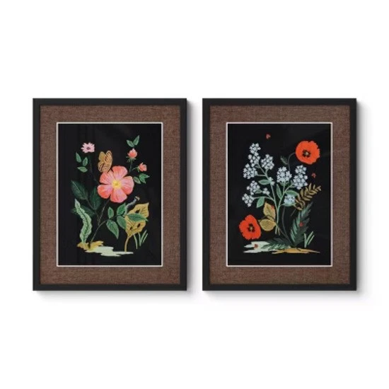 Rifle Paper Co. 16"x20" Botanical Poster Framed Wall Art Print Set of