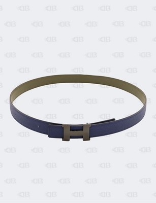 Hermès Saphir/Vert Olive Epsom and Swift H Buckle Reversible Belt Size 85 (New)