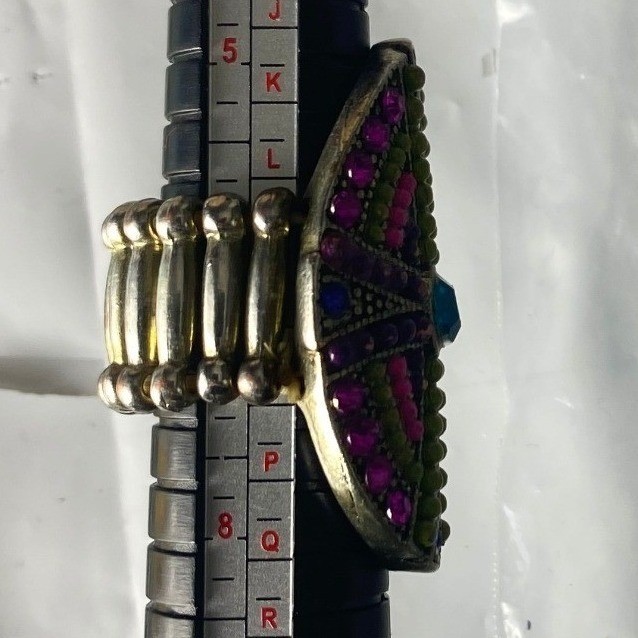 Large Oval Rhinestone Statement adjustable Ring P… - image 2