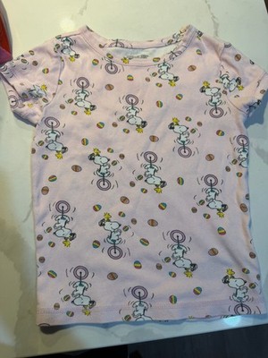 Peanuts Snoopy Easter  Top Girls Size 8 Pink Short Sleeve Cartoon