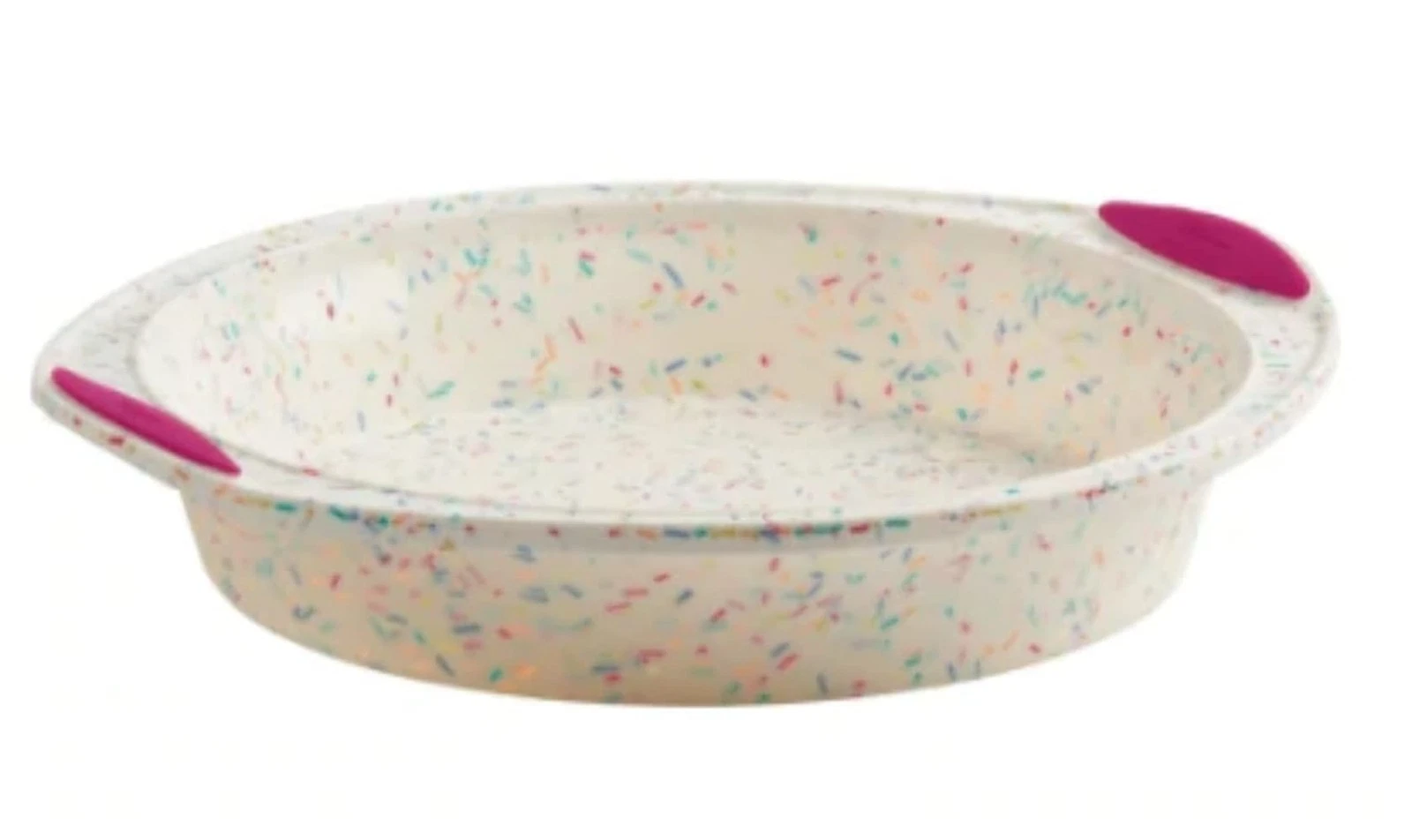 Trudeau 9" Round Cake Pan - White Confetti/Fuchsia - Non-stick 05118557