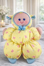 Vintage Fisher Price Slumber Babies Plush Baby Doll Yellow Lamb Lovey 1989