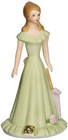 Enesco Growing Up Girls “Brunette Age 15” Porcelain Figurine, 7” Green