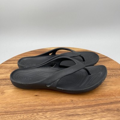 Crocs Kadee II Sandals Womens Size 9 Black Flip Flops Water Shoes Beach Summer
