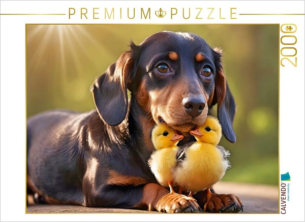 Calvendo Puzzle Dachshund With Little Chicks | 2000 Pieces, Finished Size 35.4 ×-image