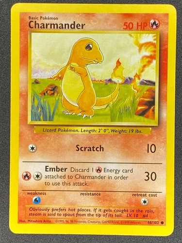 Pokémon Charmander 46/102 BS Base Set Unlimited LP