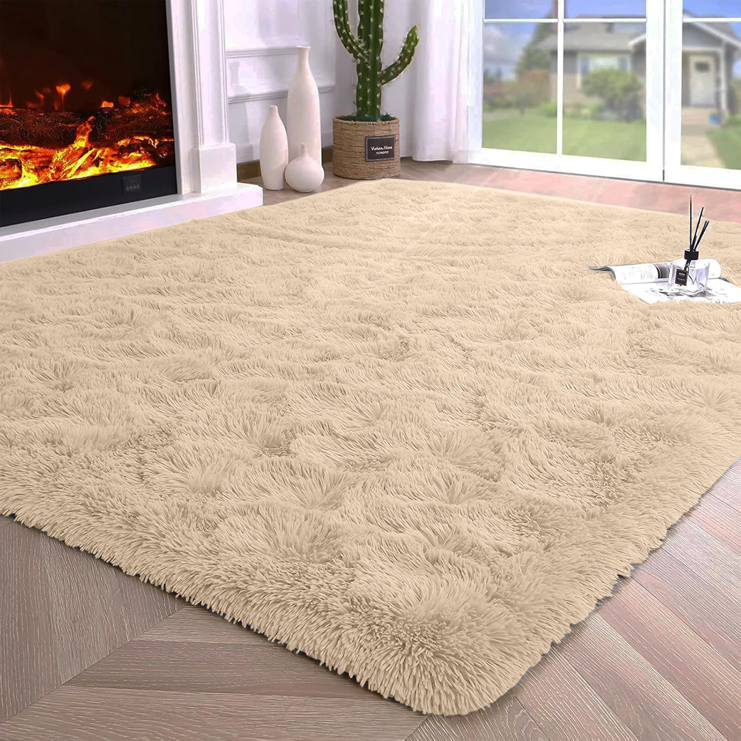 Non Slip Shaggy Rugs Ultra Soft Fluffy Area Carpets Mat for Living Room Bedroom