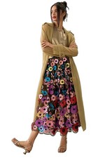 Anthropologie Maeve Floral Appliqu Skirt Womens Size Small 298