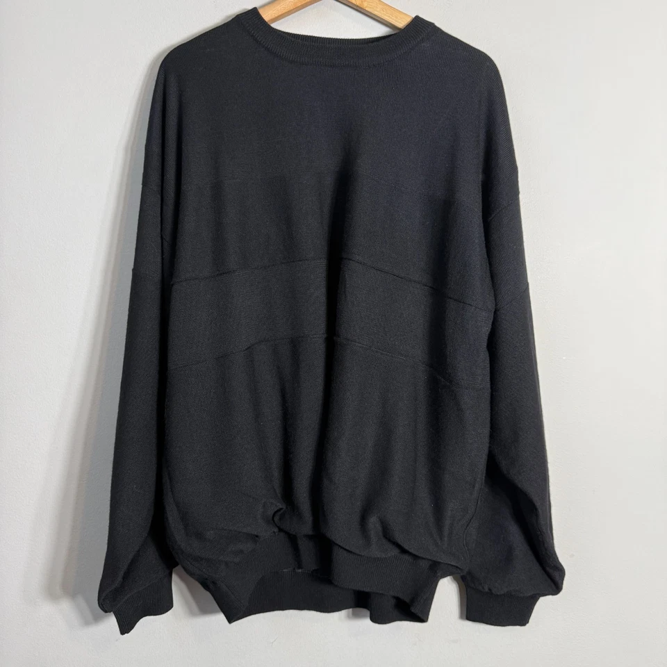 Cutter & Buck Merino Wool Nylon Lined Crewneck Sweater Pullover Mens Large Black - Image 4 of 4