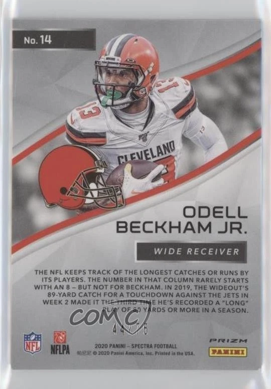 2020 Panini Spectra Spectracular Hyper Prizm /75 Odell Beckham Jr #14 - Image 2 of 2