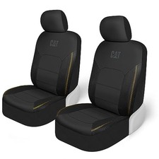 Cat FlexHybrid Car Seat Covers, Black Premium Faux Leather Flex Fronts-Black