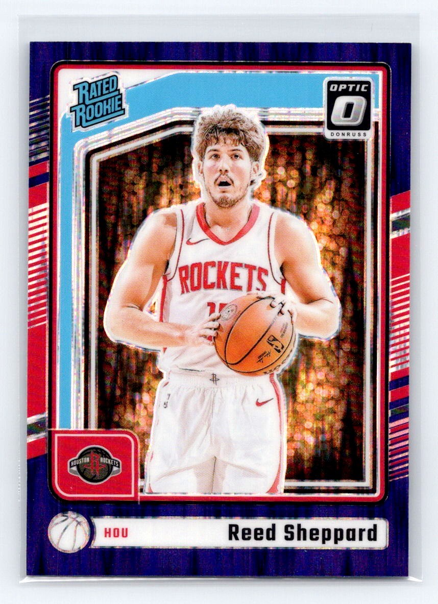 2024-25 Donruss Optic Purple Shock #255 Reed Sheppard Rookie Houston Rockets