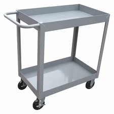 Utility Cart With Deep Lipped Metal Shelves, Steel, 1, 200 Lb Load Capacity,