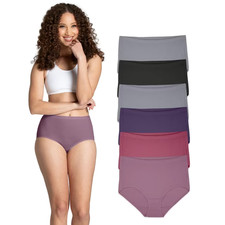 Fruit of the Loom Women's Breathable Cotton Stretch Brief Panties 6 Pack M-3XL