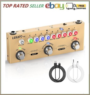 LEKATO Multi Effects Pedal for Acoustic Guitar, with IR Loading 9 AMP Models,...