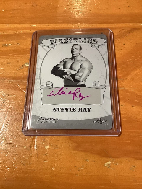 2016 Leaf Wrestling Stevie Ray Autogramm Druckplatte 1/1 Karte schwarze Platte