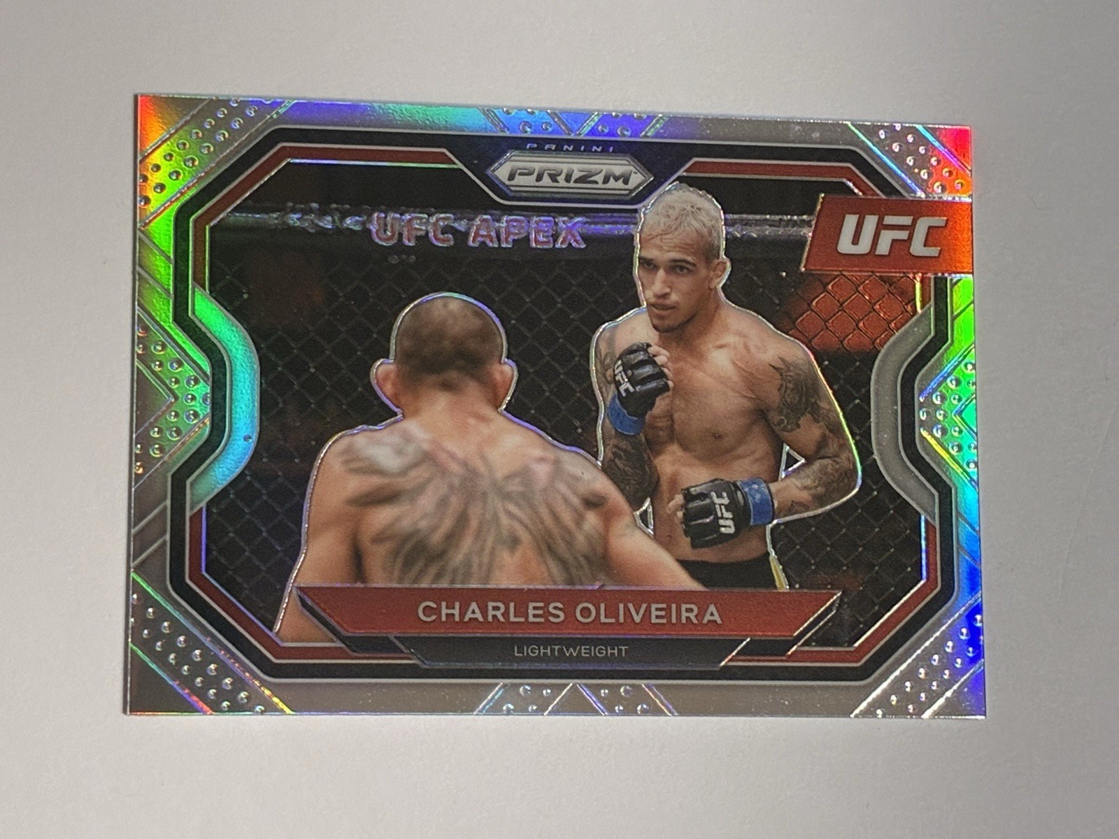 2021 Panini UFC Prizm Charles Oliveira Silver Prizm Parallel Card #174