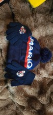 Gloves and beanie set, Mario Bros on blue color