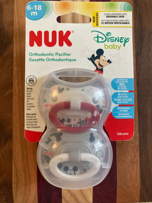 NUK Disney ORTHODONTIC PACIFIERS SET OF 2 -  6-18 MONTHS & bonus 0-6m pacifier