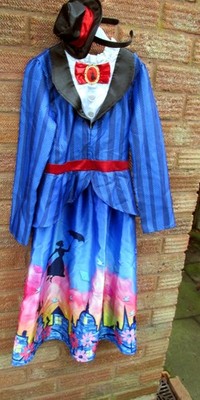 MÄDCHEN *MARY POPPINS* KOSTÜM/BUCH TAG OUTFIT 7-8 Jahre