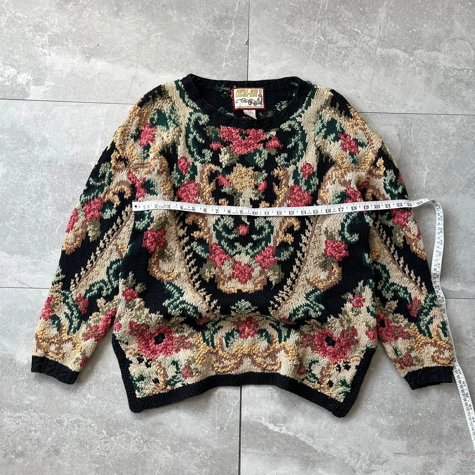 Suéter Tejido Floral Tapiz Vintage Cristal-Kobe - Talla - Patrón Rosa Barroca Foto 3 de 4