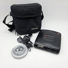 Vintage SONY Car DiscMan D-180K Portable CD Music Player WORKS Carry Case