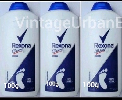 Rexona efficient talco para pies deodorant foot talcum powder 100g-PACK  x 3