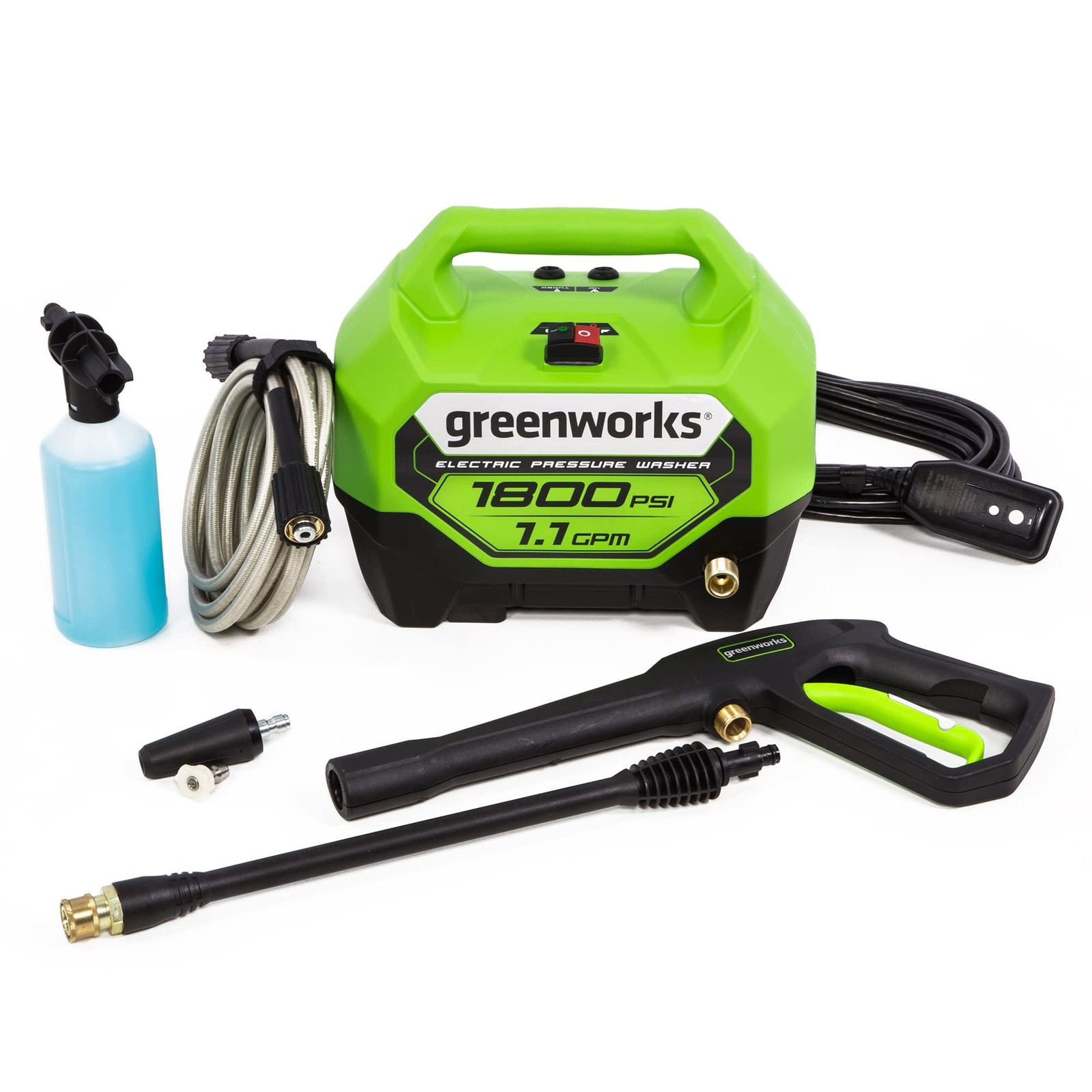 Greenworks 1800 PSI (1.1 GPM) Electric Pressure Washer PWMA 