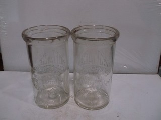 2 12OZ. SAN ITARY DAIRY PUNXSUTAWNEY PA. COTTAGE CHEESE JARS