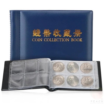 Coin Collection Album 60 Pockets Storage Book Stamp Holder Gift Organizer