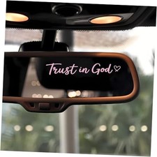 3PCs Trust in God Rearview Mirror Sticker, Christian Bumper Trust in God Pink