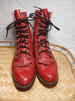 USA製 Justin ヴィンテージ 編み上げブーツ 7B レッド Justin Boots Vintage Shoes for Women for sale | eBay