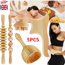 5Pcs Wood Therapy Massage Tools Lymphatic Drainage Massager Maderoterapia Kit UK
