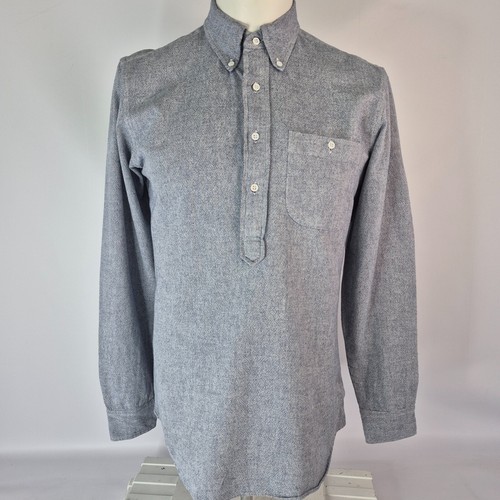Spier & Mackay Hemd Herren 16 Contemporary Fit Grau Popover Handarbeit Dick
