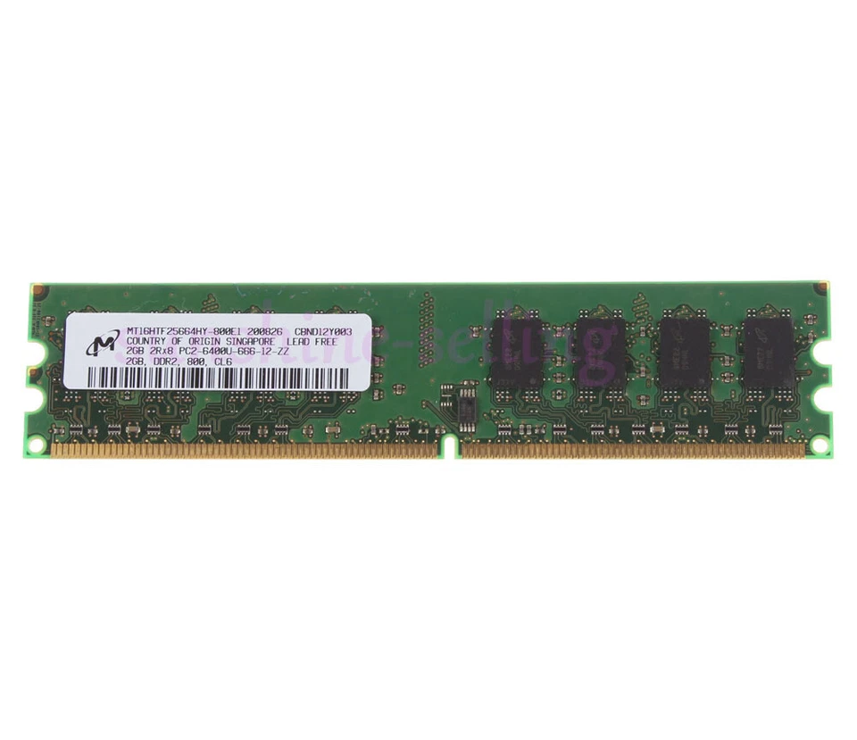 Micron 4 GB DDR2 RAM 2X 2 GB PC2-6400 800MHz DIMM Desktop Memory Low density CL6 - Image 2 of 4