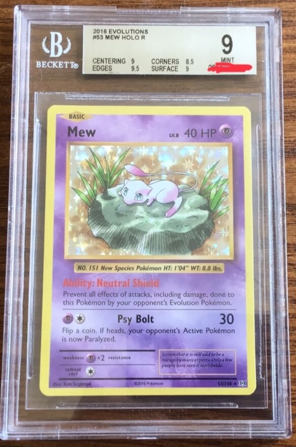 2016 Pokemon XY Evolutions Mew Rare 53/108 BGS 9 | eBay