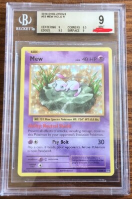 2016 Pokemon XY Evolutions Mew Rare 53/108 BGS 9 | eBay